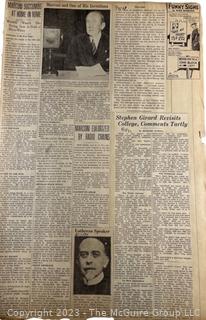 1930's Historical Events Newspaper Clippings