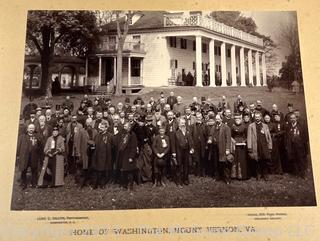 Fraternal Group in front of Mt. Vernon home of George Washington, circa late 19th century.  Luke C. Dillon Photographer. 
