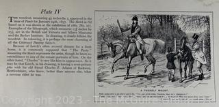 Loose Pages from book titled "The Noble Science - John Leech in the Hunting Field" by Thomas Bodkin. Published in London.  Descriptions of 14 Plates and Color Prints. 10 x 14" See the many photos posted in the photo gallery