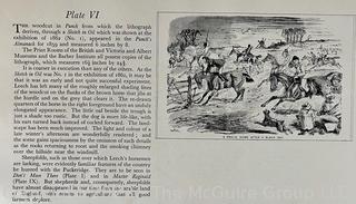 Loose Pages from book titled "The Noble Science - John Leech in the Hunting Field" by Thomas Bodkin. Published in London.  Descriptions of 14 Plates and Color Prints. 10 x 14" See the many photos posted in the photo gallery