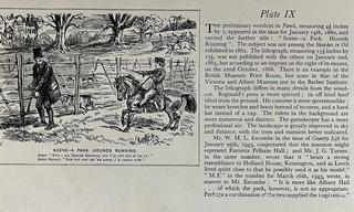 Loose Pages from book titled "The Noble Science - John Leech in the Hunting Field" by Thomas Bodkin. Published in London.  Descriptions of 14 Plates and Color Prints. 10 x 14" See the many photos posted in the photo gallery