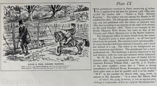 Loose Pages from book titled "The Noble Science - John Leech in the Hunting Field" by Thomas Bodkin. Published in London.  Descriptions of 14 Plates and Color Prints. 10 x 14" See the many photos posted in the photo gallery