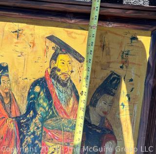 Framed Oil on Canvas of Emperor Guangwu Of Han Dynasty, Unsigned. 29" x 35" 