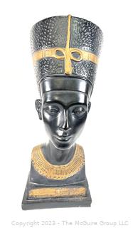 Decorative Nefertiti Egyptian Queen Bust Statue.  19" tall