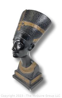 Decorative Nefertiti Egyptian Queen Bust Statue.  19" tall