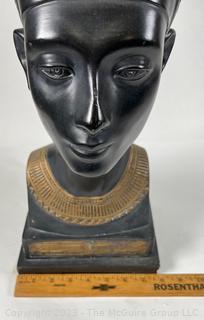 Decorative Nefertiti Egyptian Queen Bust Statue.  19" tall