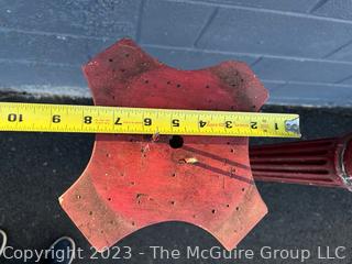 Pair of Two (2) Red Painted Architectural Salvage Columns.  41" tall.