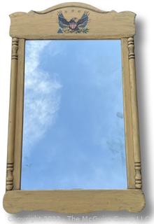 Federal Style Wood Frame Wall Mirror with Eagle on Top.  20" x 36"