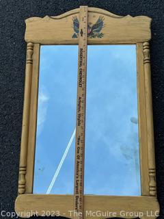 Federal Style Wood Frame Wall Mirror with Eagle on Top.  20" x 36"