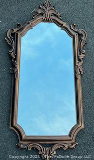 Gilt Wall Mirror in Scroll Frame