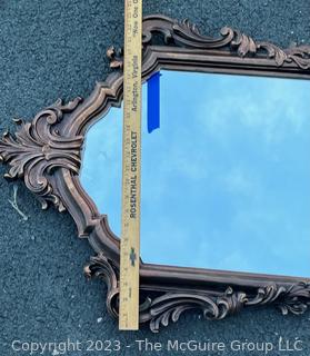 Gilt Wall Mirror in Scroll Frame