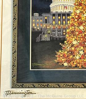 Framed Under Glass White House at Christmas by Teresa Pennington.  14" x 16"