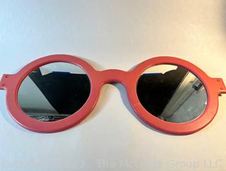 Pink Retro Wall Mount Sunglasses Mirror.  12" x 31".