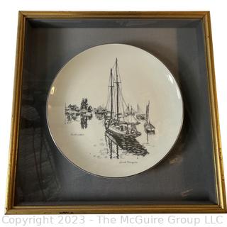 Framed Under Glass Porcelain Collectors Plate. 