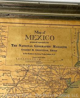 Map: Mexico. 1916. National Geographic