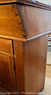 Antique Primitive Pine Covered Dough Box or Sugar Cabinet.  41" x 19" x 35".