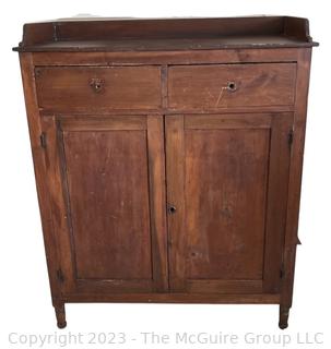 Primitive Two Drawer Cabinet, Missing Hardware.   50" x 42" x 18".