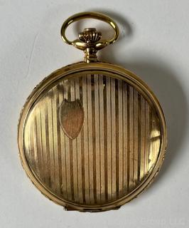 Unitas Pocket Watch. Movement Stamped "Union S.A. Soleure".  14k Gold Case. Total Weight 68g