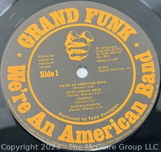 Vinyl Record Album: Grand Funk, "We're An American Band", Capitol Records 1973.