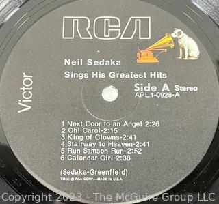 Vinyl Record Album: Neil Sedaka, "Neil Sedaka Sings His Greatest Hits", RCA Victor Records 1962.