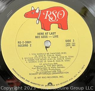 Vinyl Record Album: Bee Gees Double Vinyl Album, "Here At Last - Live", RSO Records 1977.