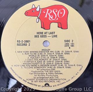 Vinyl Record Album: Bee Gees Double Vinyl Album, "Here At Last - Live", RSO Records 1977.