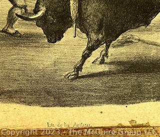 Decorative Wall Art of Bullfight. 10 1/2 x 7 1/2"