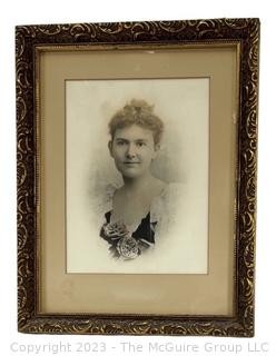 Framed Under Glass Victorian Portrait of Louise Giffen Fishburn, Lilian Giffen's Maternal Grandmother.   11" x 14".