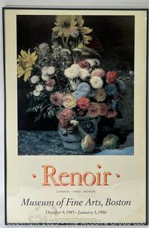 Framed Under Glass Color Poster From Renoir Exhibit, Museum of Fine Arts, Boston. 