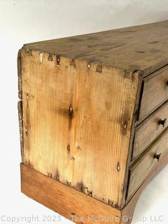 Primitive Antique 9 Drawer Pine Apothecary Specimen Cabinet.   8" x 12" x 31".