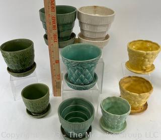 Nine (9) Mid Century McCoy Pottery Planters