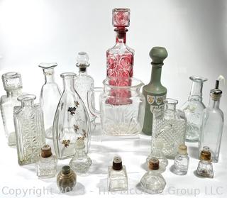 Collection of Glass Decanters with Matching Stoppers