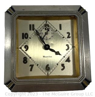 Chrome Art Deco Style Westclox Alarm Clock, Untested