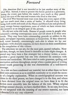 Book: "The American Iliad - The Epic Story of the Civil War As Narrated by Eyewitnesses and Contemporaries" by Otto Eisenschiml and Ralph Newman. Published by Bobbs-Merrill 1949 1st Edition 