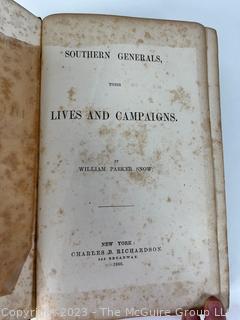 Book: "Southern Generals Their Lives and Campaigns" by William Parker Snow 1866  