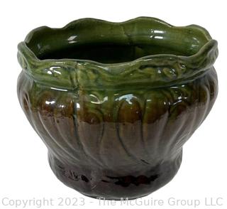 Green & Brown Blended Art Pottery Ceramic Jardiniere 