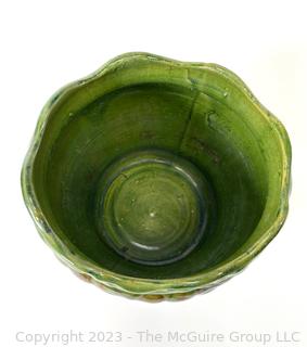 Green & Brown Blended Art Pottery Ceramic Jardiniere 