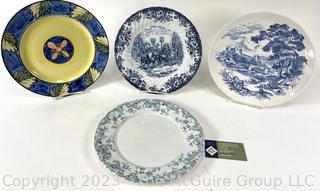 Four (4) Porcelain Dinner Plates Including Transferware.