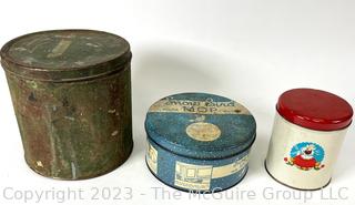 Three (3) Promotional Tins and Cannisters