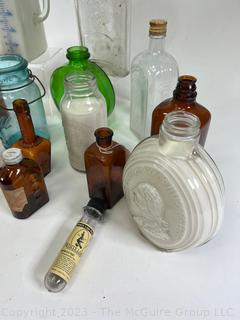 Collection of Vintage Glass Bottles and Containers. 