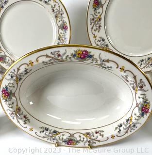 Large Set of Lamberton Ivory China " Dorothea" Pattern Dinnerware Place Settings.