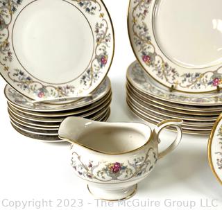 Large Set of Lamberton Ivory China " Dorothea" Pattern Dinnerware Place Settings.