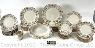 Large Set of Lamberton Ivory China " Dorothea" Pattern Dinnerware Place Settings.