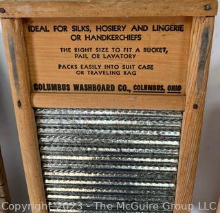 Three (3) Primitive Wood Washboards.