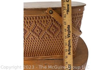 Two (2) Redmon Wicker Woven Picnic Baskets, Peru Indiana 