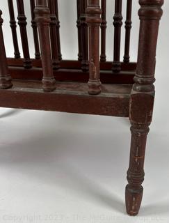 Mahogany Spindle Magazine Basket or Rack.