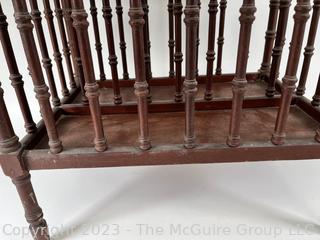 Mahogany Spindle Magazine Basket or Rack.