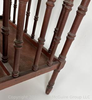 Mahogany Spindle Magazine Basket or Rack.