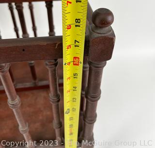 Mahogany Spindle Magazine Basket or Rack.