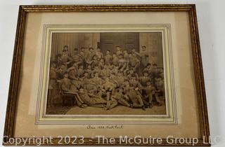 Framed Under Glass Sepia Tone Informal Group Portrait of West Point Class of 1888, of which John J. Pershing was President. 12" x 15"